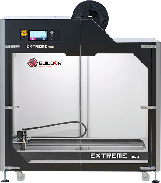 Front view of the Builder Extreme 1500 PRO 3D printer